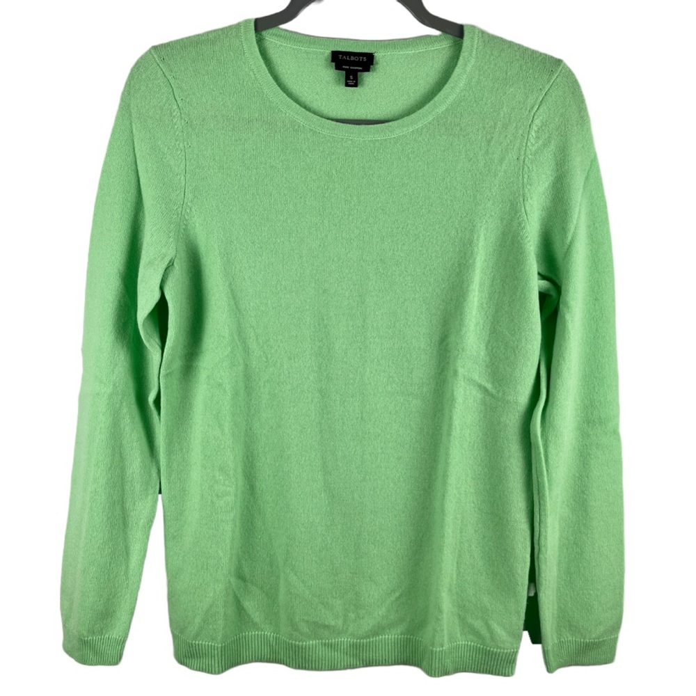 TALBOTS CASHMERE CREWNECK SWEATER | Small | Green